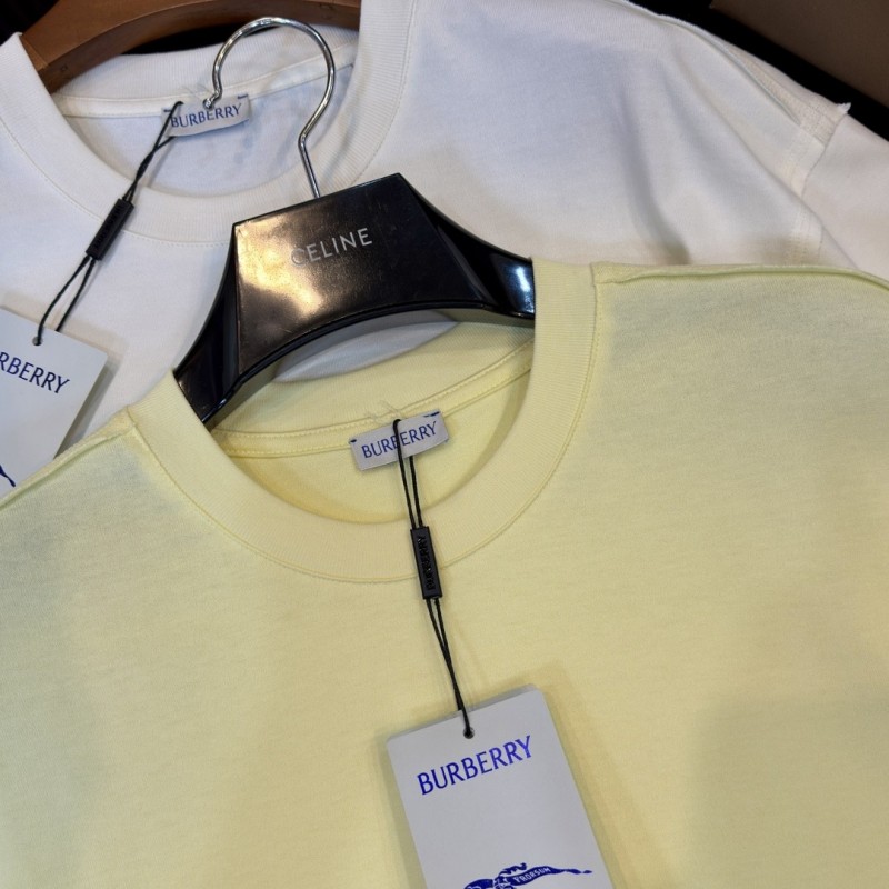 B**rry 2024ss the latest white cloth cuffs stitching small war horse printed cotton t-shirt