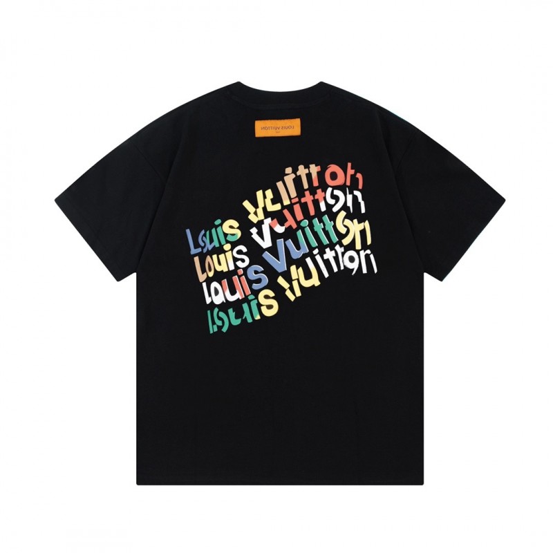 L0*is V*t0n Flowers printed with colored lettering t-shirt