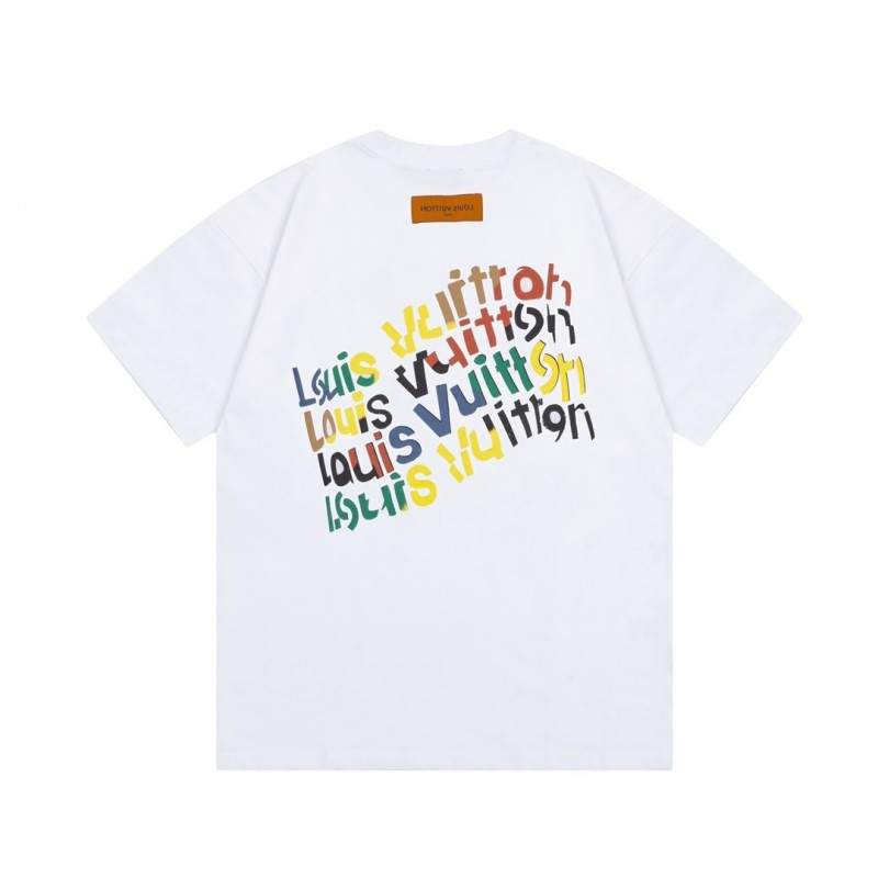 L0*is V*t0n Flowers printed with colored lettering t-shirt