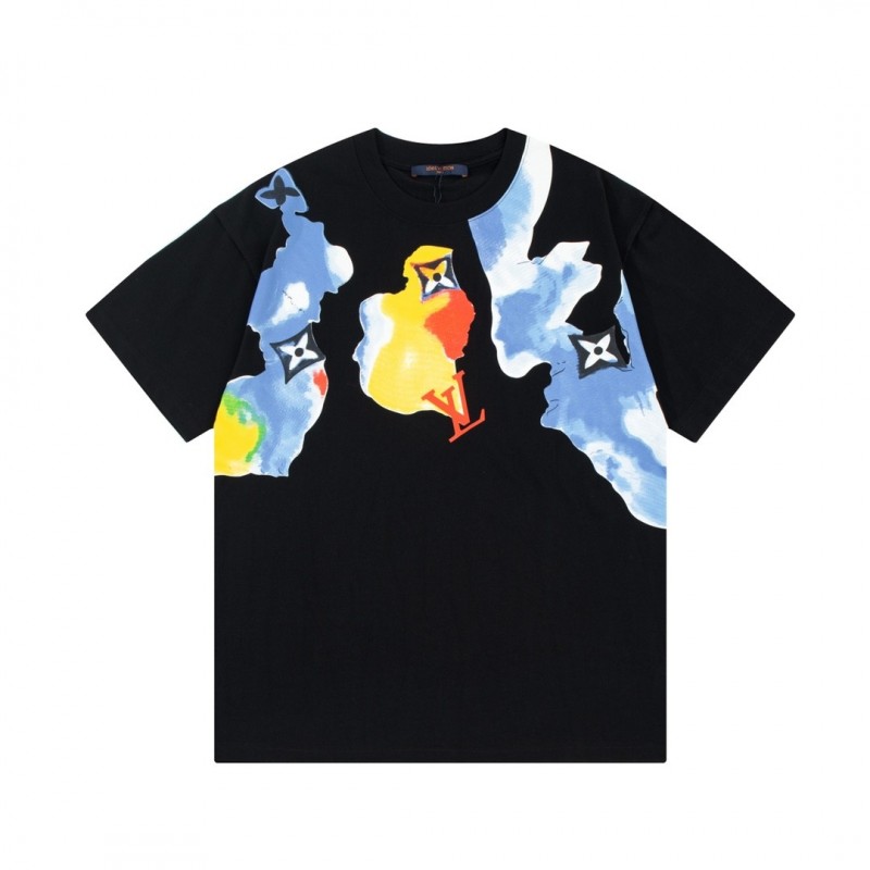 L0*is V*t0n Watercolor graffiti art printing t-shirt