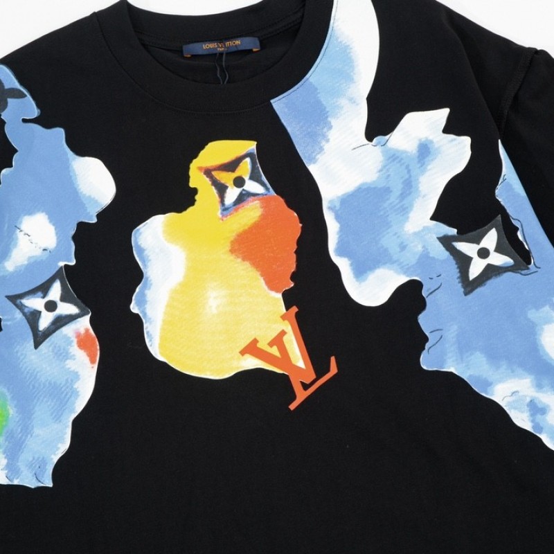L0*is V*t0n Watercolor graffiti art printing t-shirt