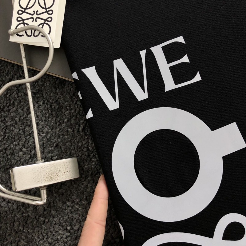 L0ew* Black reflective process printing T-shirt