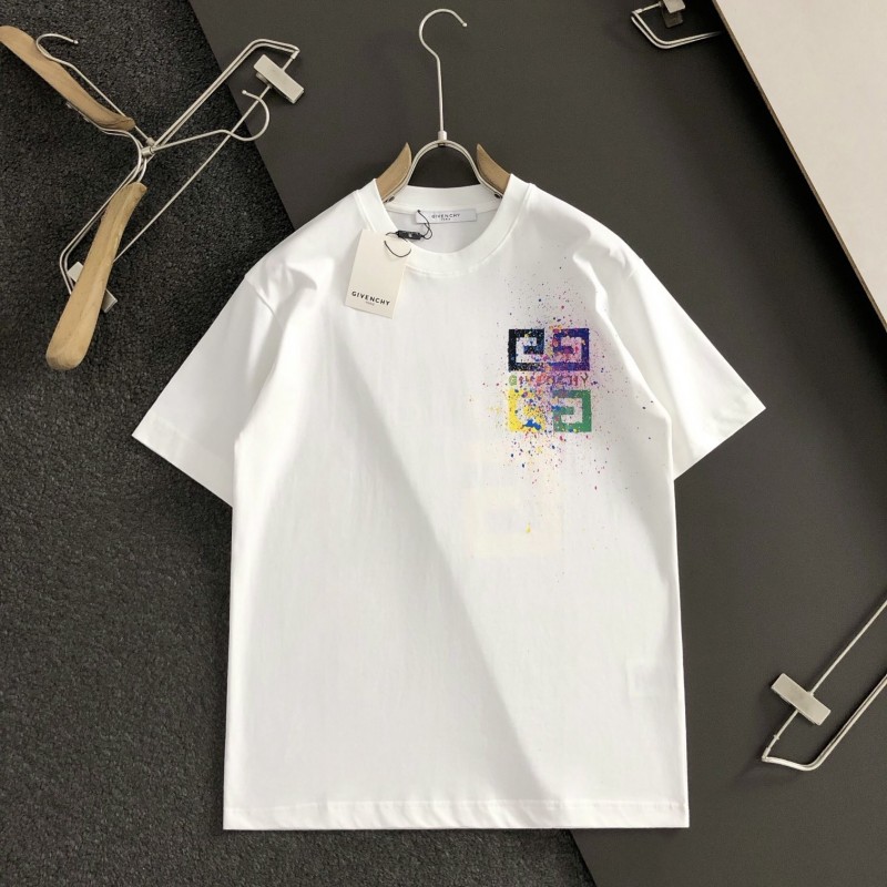 Givenchy Hand-painted colored splash-ink letters t-shirt