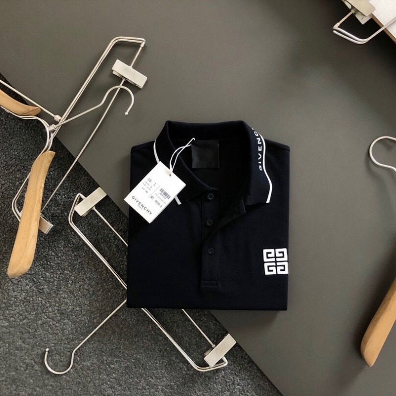 Givenchy Monochrome embroidered polo shirt with lapel