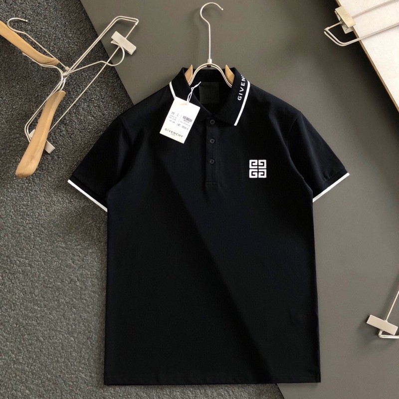 Givenchy Monochrome embroidered polo shirt with lapel