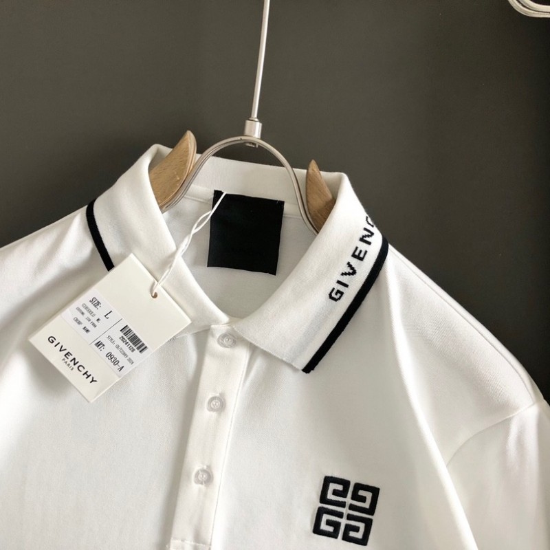 Givenchy Monochrome embroidered polo shirt with lapel