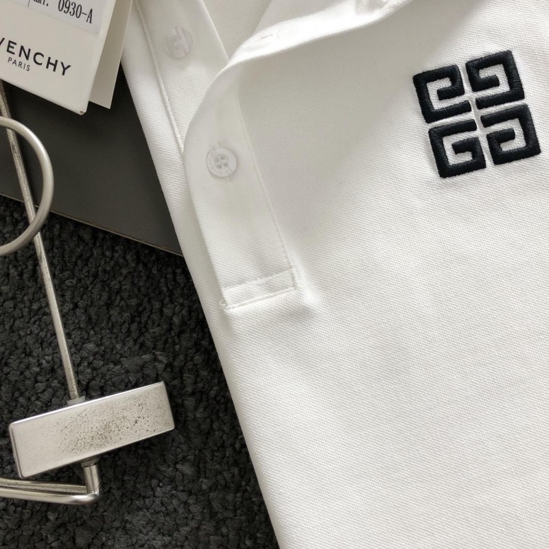 Givenchy Monochrome embroidered polo shirt with lapel